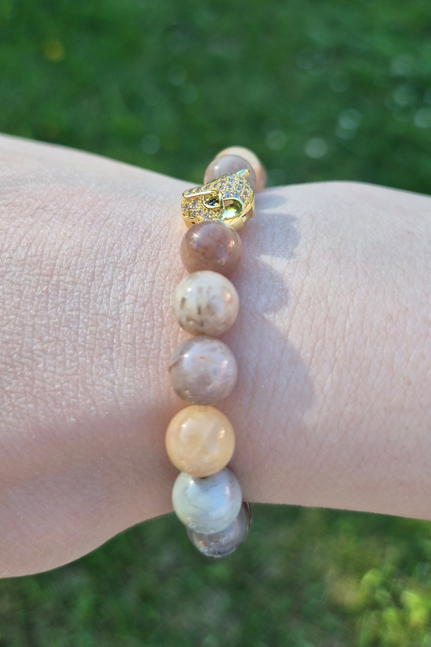 Nahle® 8mm Naturstein-Armband Panther