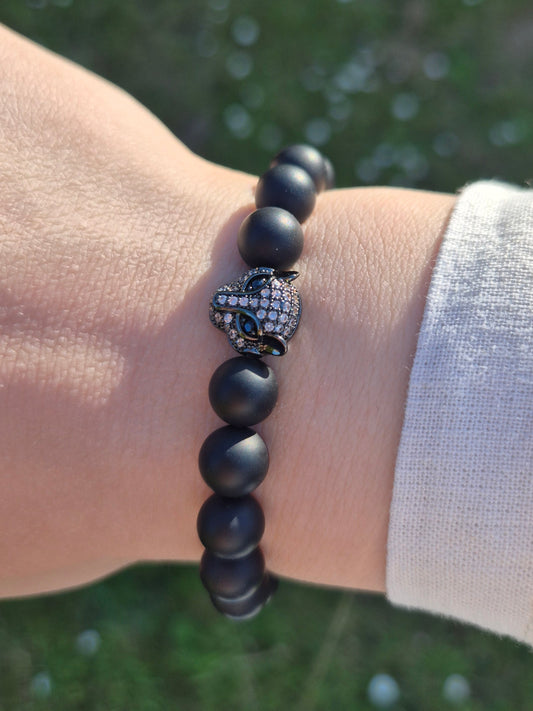 Nahle® 8mm Naturstein-Armband Onyx Panther
