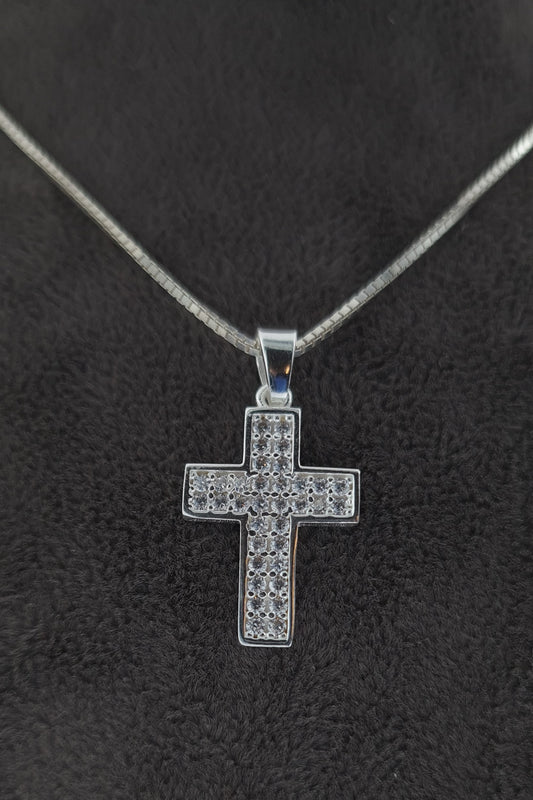 Silberhalskette Kreuz