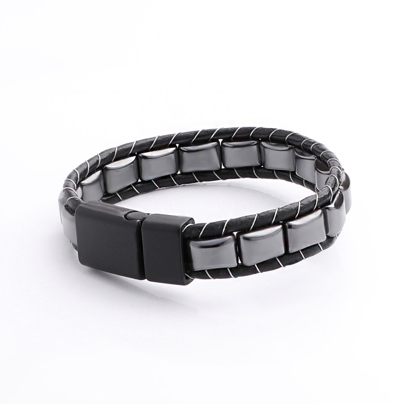 Lederarmband Hämatit