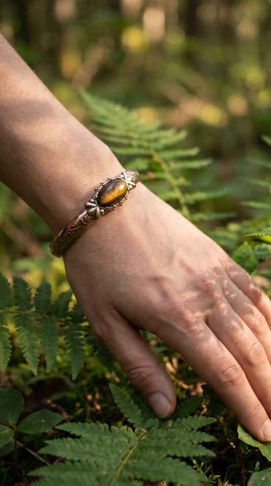 Kupfer Armband Tigerauge