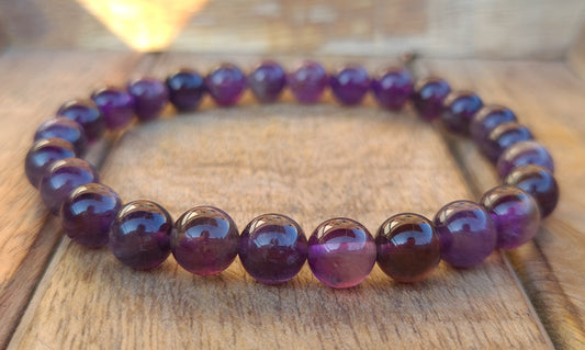 Nahle® 8mm Naturstein-Armband Amethyst