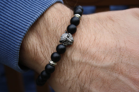 Nahle® 8mm Naturstein-Armband Black Panther