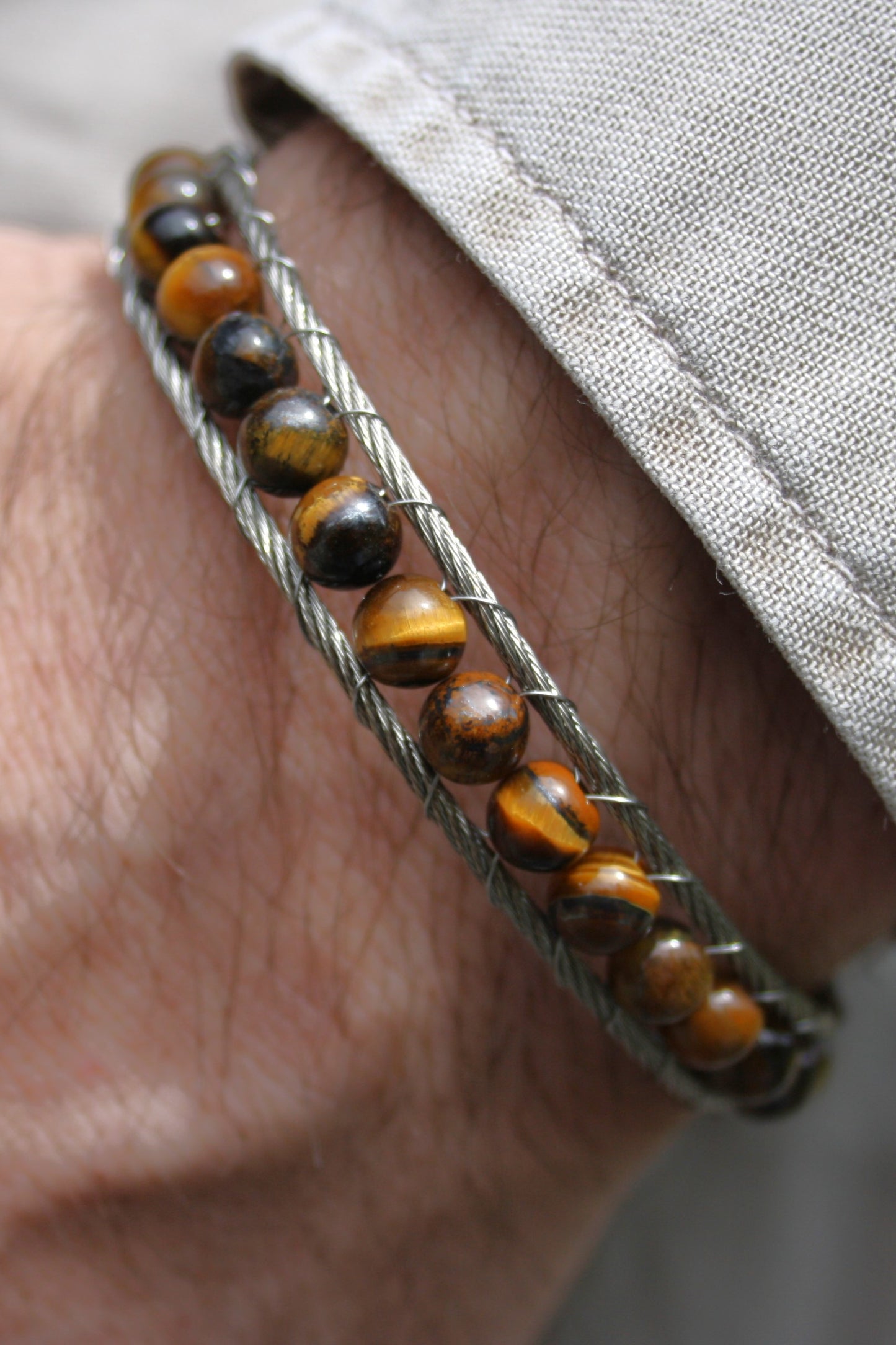 Lederarmband Tigerauge