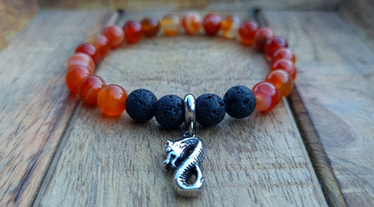Nahle® 8mm Naturstein-Armband Lava Drache