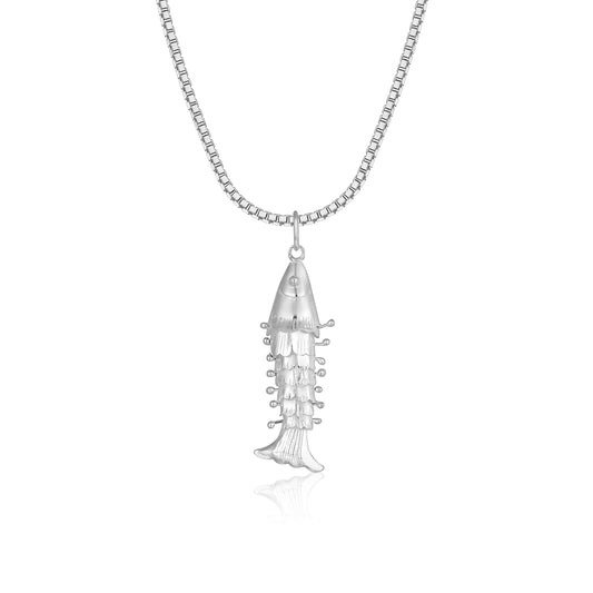 Silberhalskette Fisch
