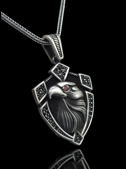Silber Fuchsschwanzkette Adlerkopf