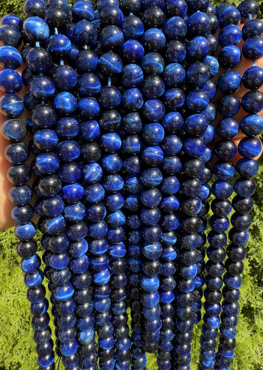 Perlenstränge blauer Tigerauge in 8mm und 10mm