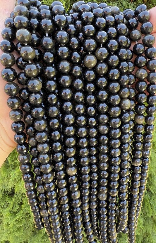 Perlenstränge Golden Obsidian in 8mm und 10mm